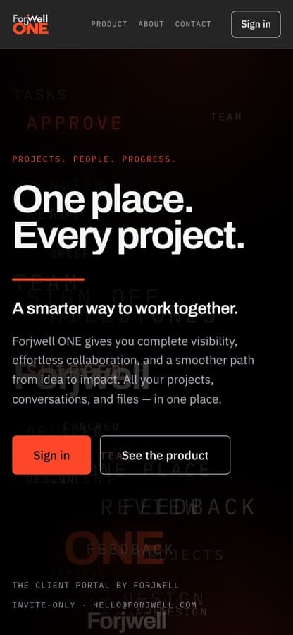 Forjwell One — the same build on mobile