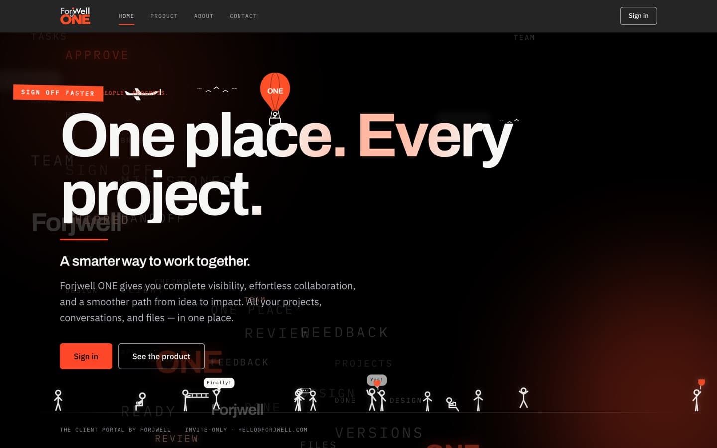 Forjwell One — the shipped site on desktop